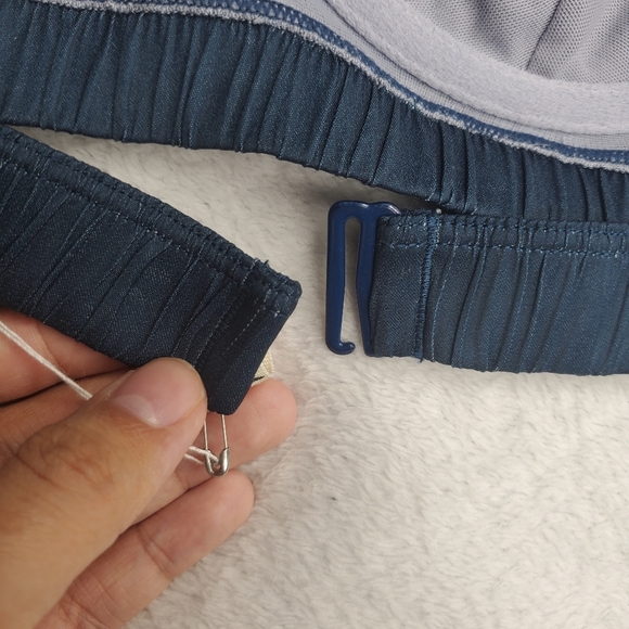Free People Intimately Blue Ribbed Plunging Underwire Bralette - Picture 6 of 8